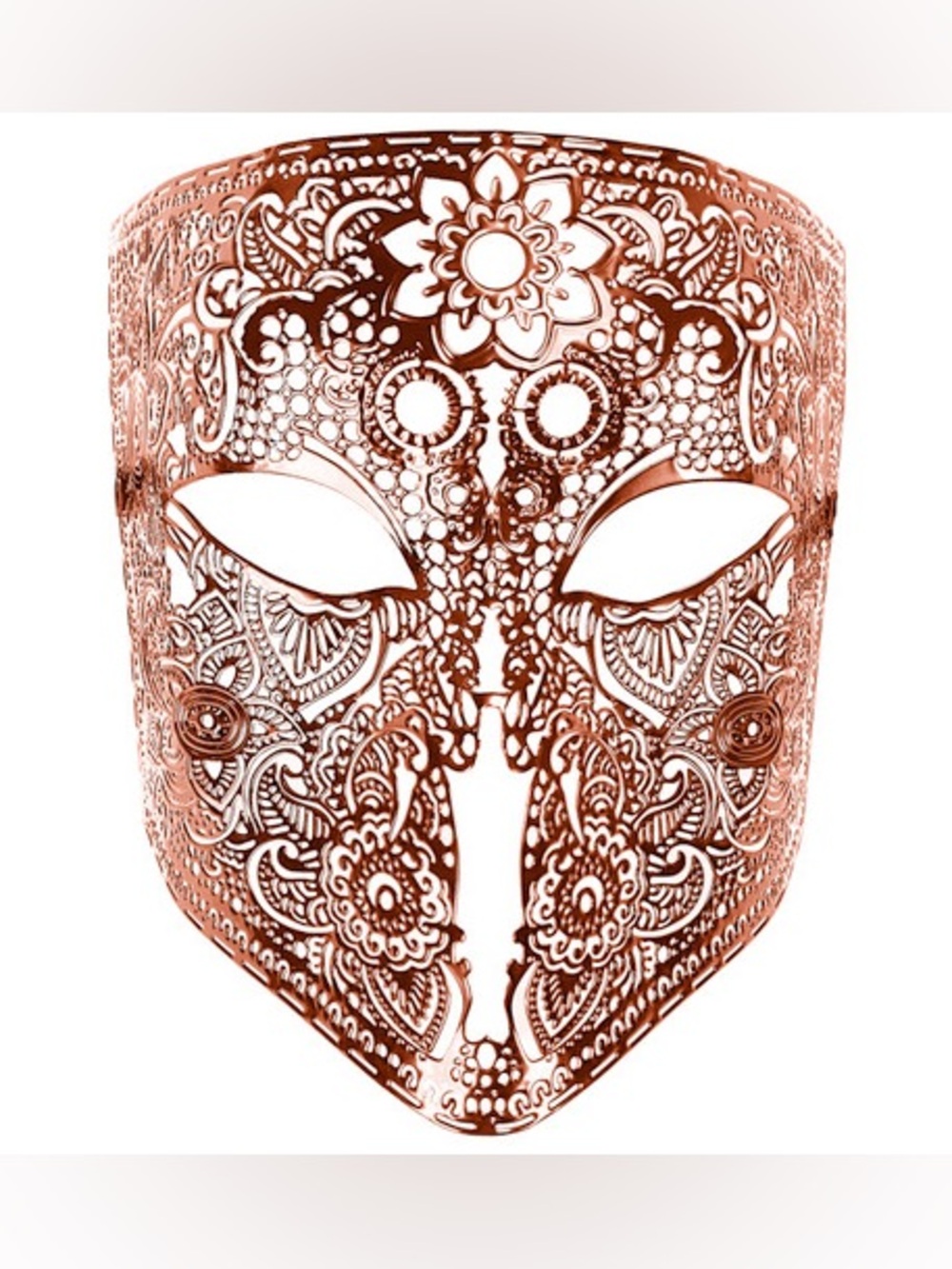 Rose Gold Metal Skull Filigree Full Face Masquerade Mask Adult One Size